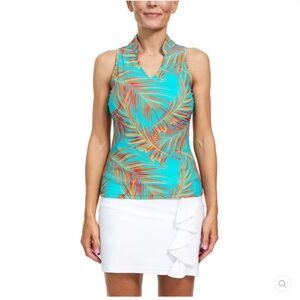 Like New: Tzu Tzu TABITHA CABANA GIRL TOP Sleeveless Mandarin Collar Size Large